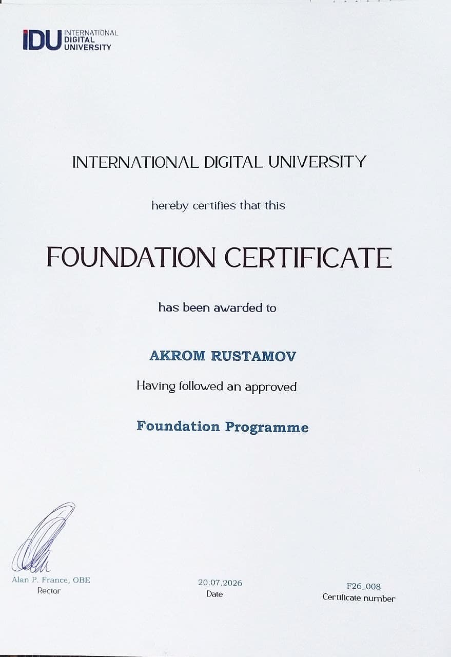 Foundation sertifikati